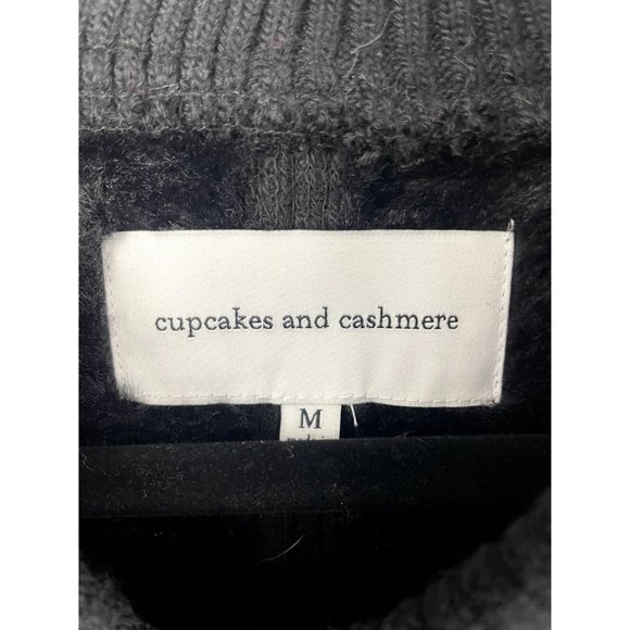 Cupcakes & Cashmere Women's Black Full Zip Sweater Jacket Faux Fur Lined Size M - Picture 3 of 3